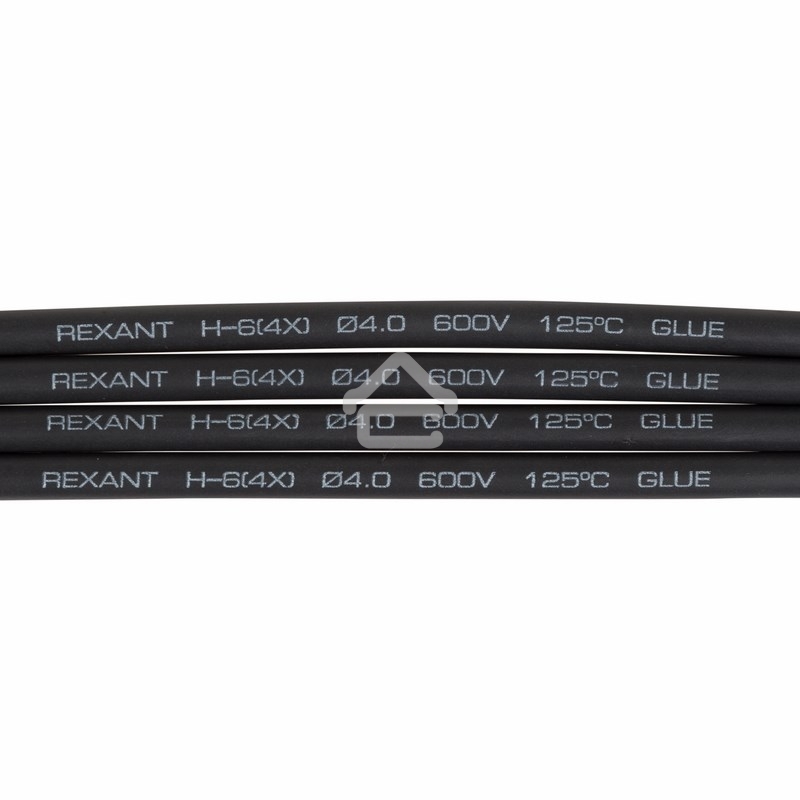 Термоусаживаемая трубка клеевая Rexant 4,0/1,0 мм, (4:1) черная, упаковка 10 шт. по 1 м
