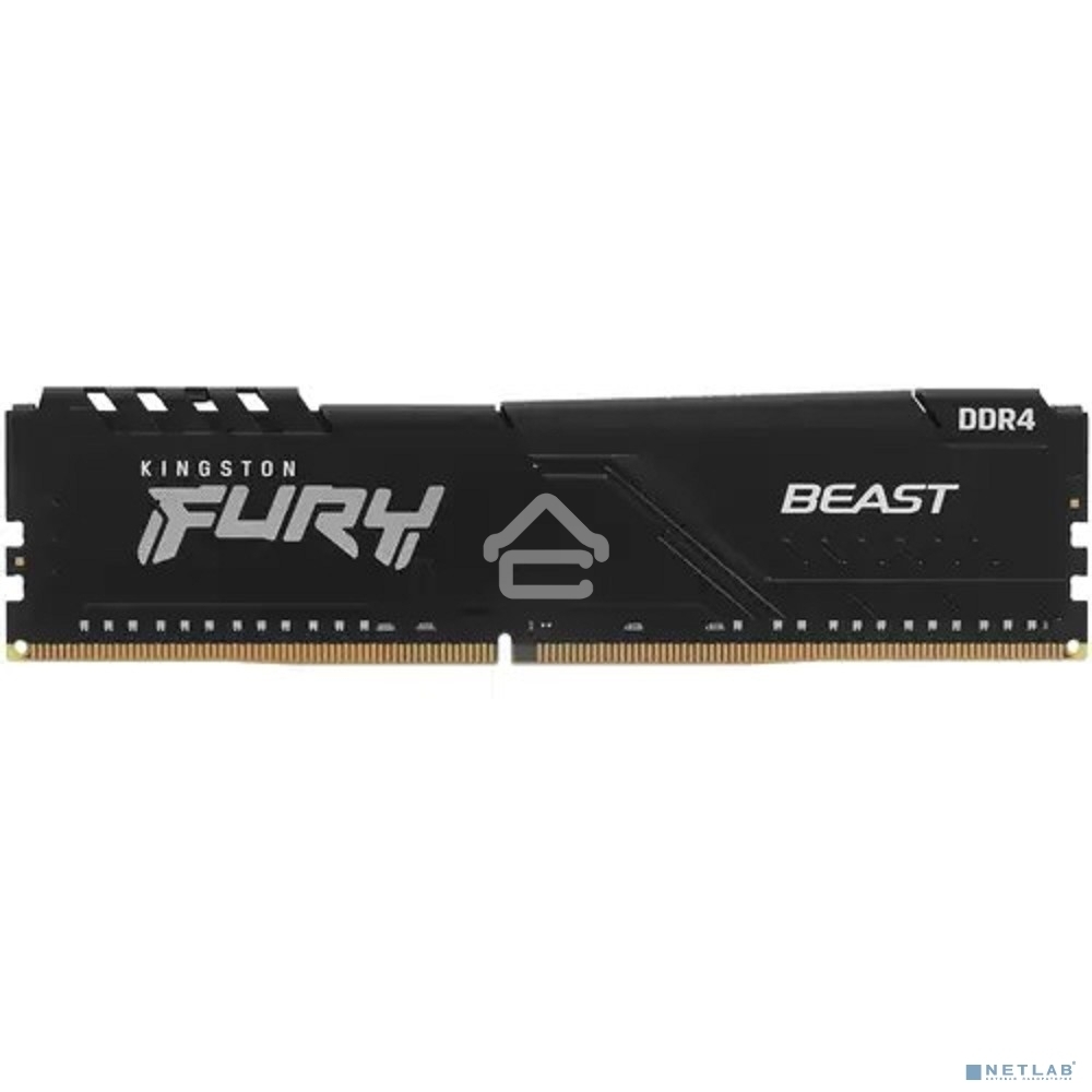 Оперативная память Kingston Fury Beast, DDR4, 32Gb (1x32Gb), 3600MHz, CL18, DIMM, с радиатором, черный