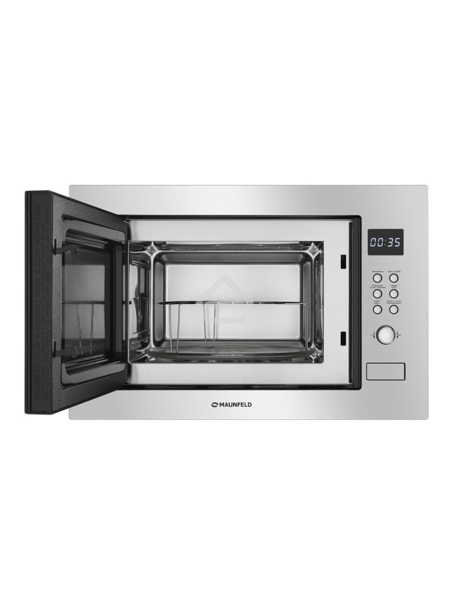 Микроволновая печь встраиваемая Maunfeld MBMO.25.8S нержавеющая сталь, 25 л, 900 Вт, переключатели - кнопки/поворотный механизм