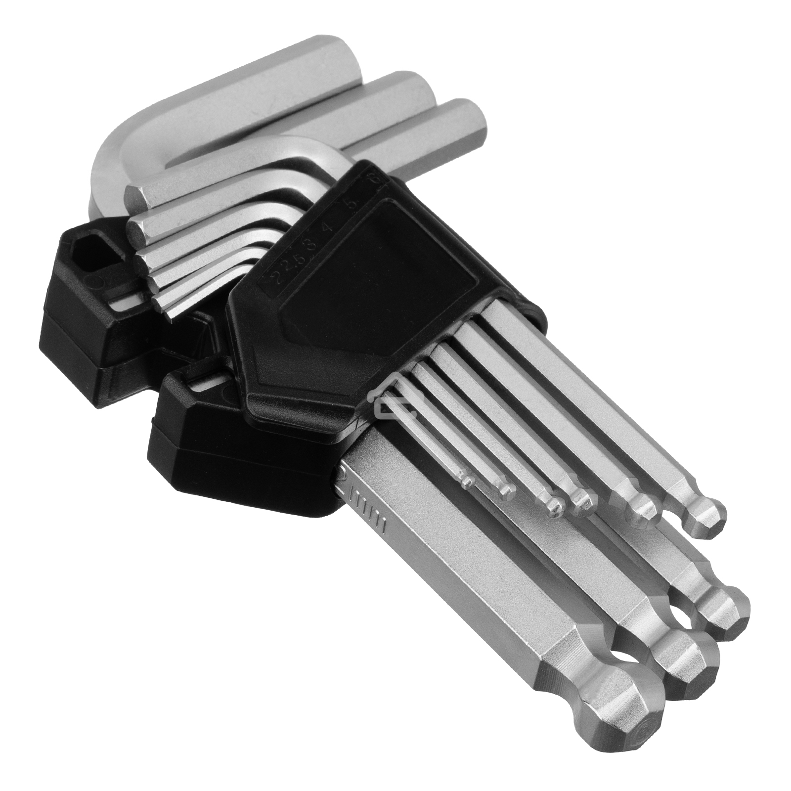 Набор ключей имбусовых Сибртех HEX, 2-12 мм, CrV, 9 шт., с шаром