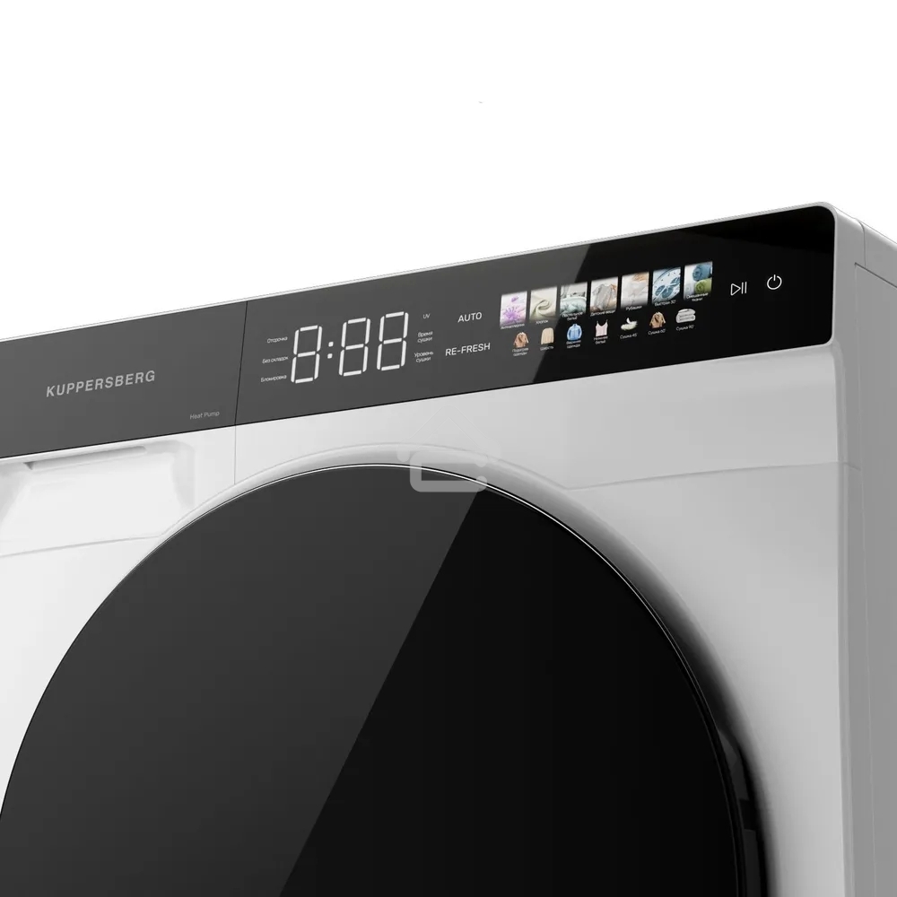 Сушильная машина Kuppersberg DM 660 W белый, 10 кг, сушка - конденсационная, программ - 15, 59.5 x 85 x 66.5 см