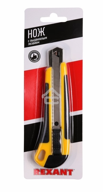 Нож с сегментированным лезвием Rexant 18 мм, корпус ABS пластик обрезиненный