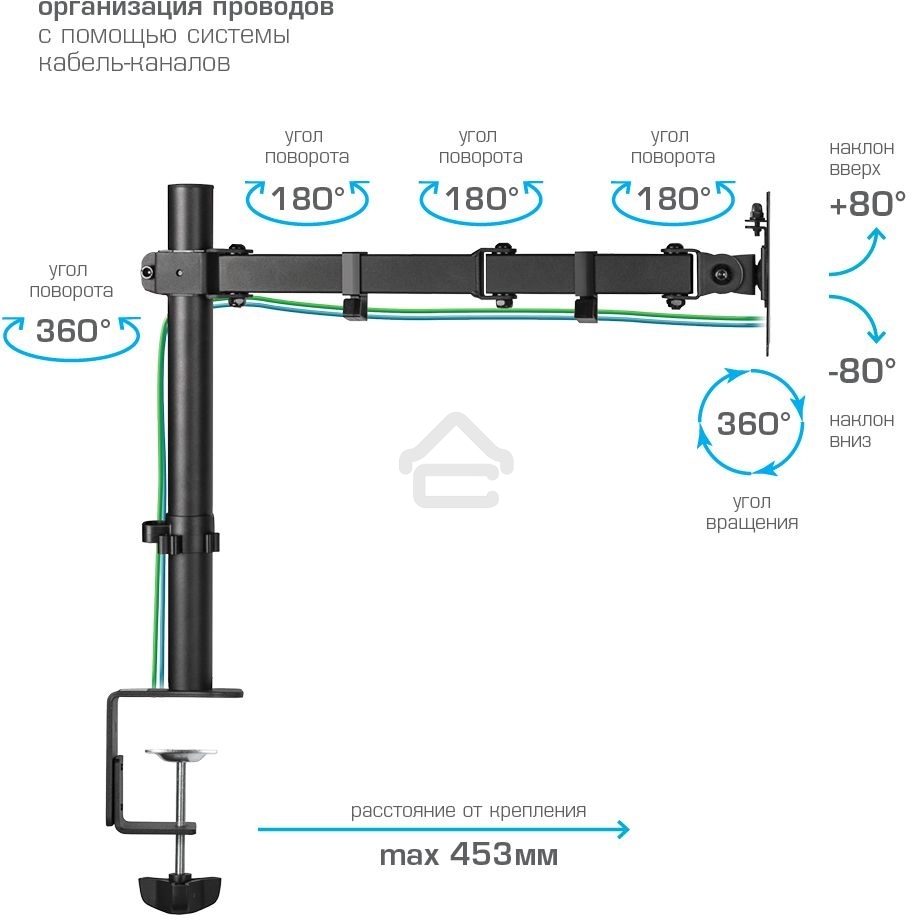Кронштейн для монитора Kromax CASPER-507 черный 4 шт/уп. 10