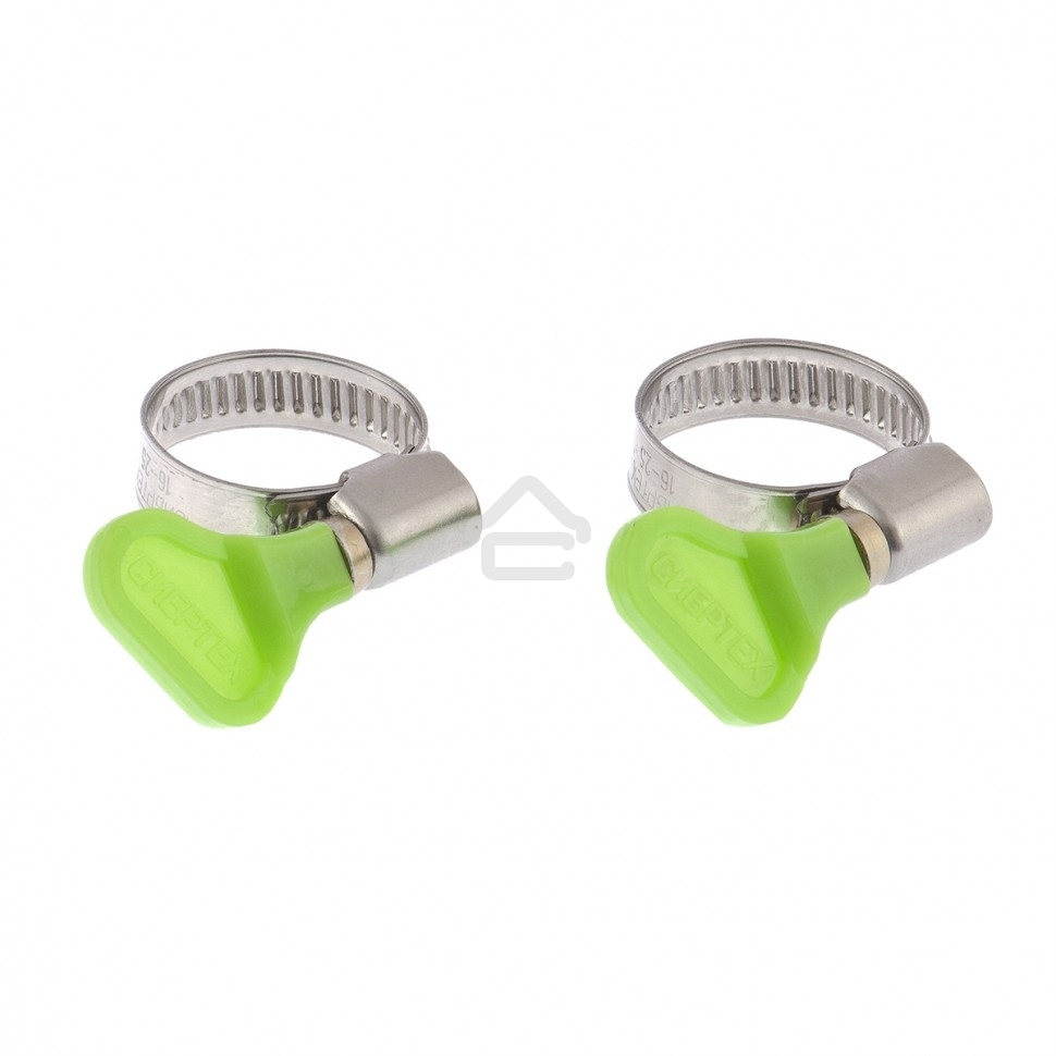 Хомуты металлические Сибртех элемент крепления с формой ключа 16-25 мм, 2 шт.