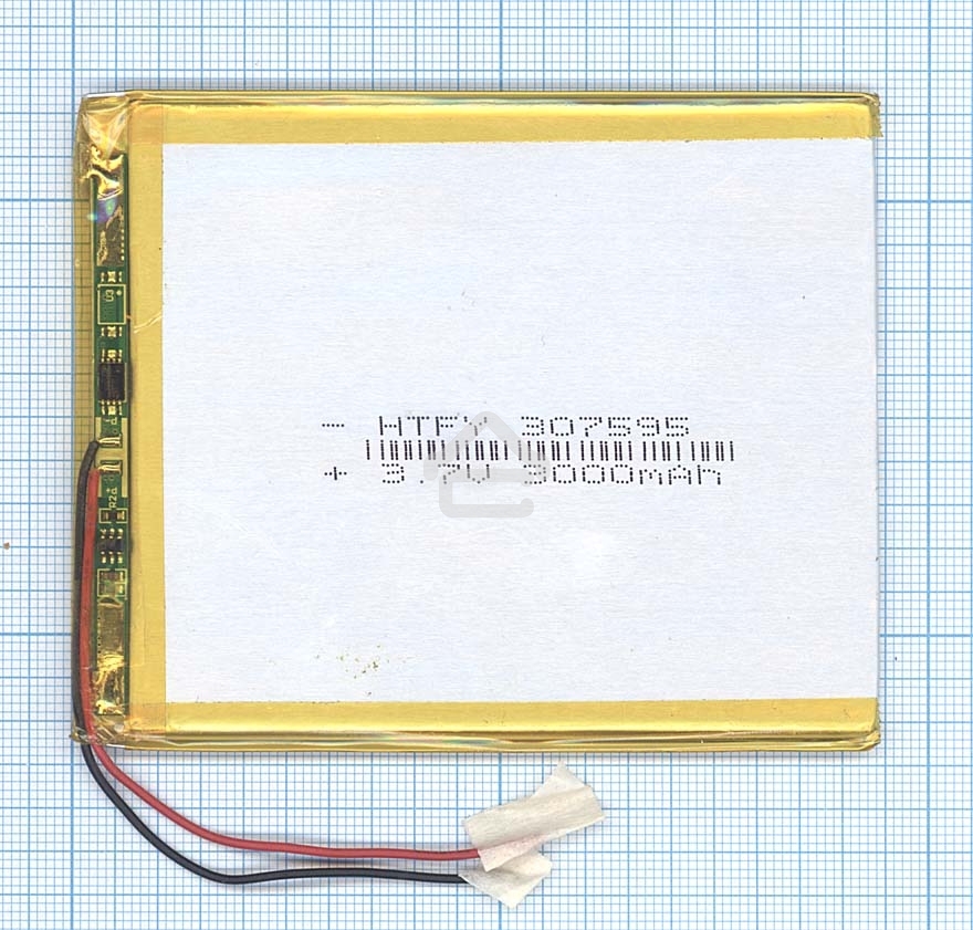 Аккумулятор Li-Pol (батарея) 3x75x95мм 2pin 3.7V/3000mAh