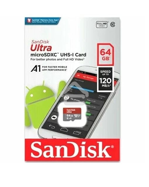 Флеш карта microSD 64Gb SanDisk microSDXC Class 10 Ultra UHS-I A1 140MB/s