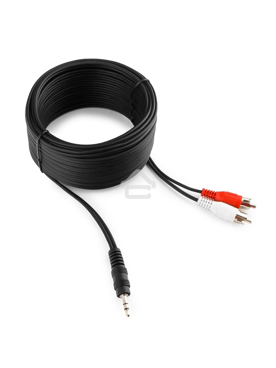 Кабель аудио Cablexpert CCA-458-10M-N, Jack 3.5(M)/2xRCA, 10м, черный, пакет