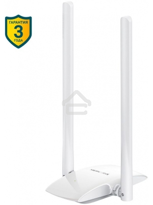 Сетевой адаптер WiFi Mercusys MW300UH USB 2.0 (ант.внеш.несъем.) 2ант.