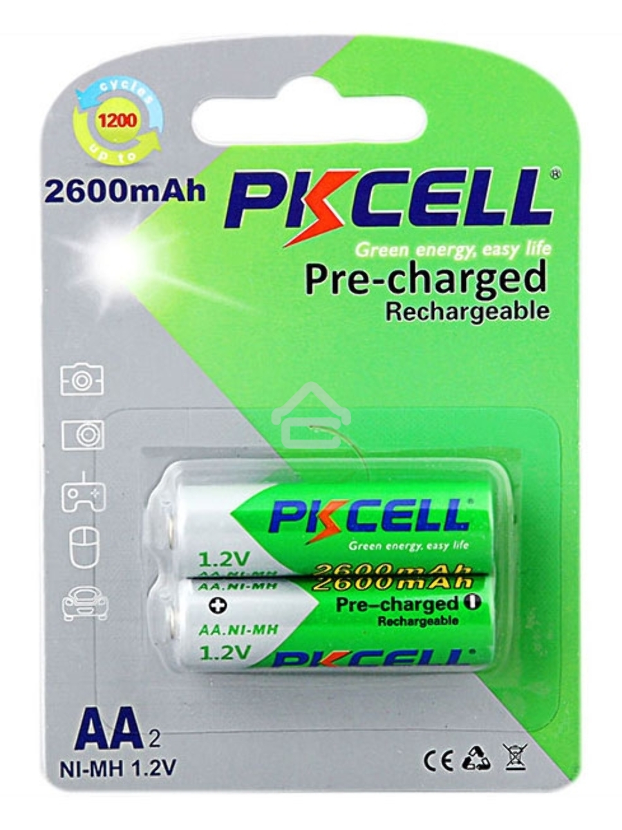 Никель-металлогидридный аккумулятор PKCELL NI-MH RTU AA2600-2B тип - AA 2 шт в блистере