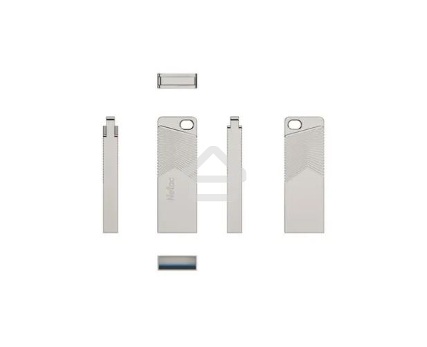 Флешка USB Netac UM1 (NT03UM1N-128G-32PN), 128Gb, USB 3.2, R/W 150/45, серебристый