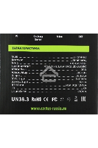 Мобильный аккумулятор Cactus CS-PCS144-EC5 40000mAh 2.1A 2xUSB черный/зеленый
