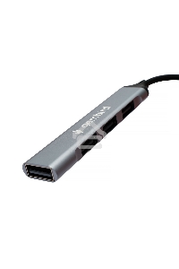 Разветвитель USB2.0 Gembird UHB-C201, 4xUSB2.0, кабель Type-C 10см, алюминий, пакет