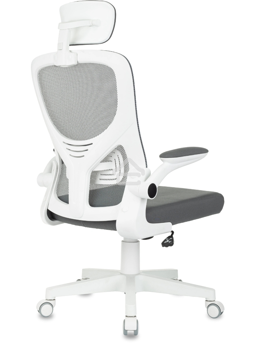 Кресло компьютерное Бюрократ ASTER NH-W TW-04 Neo Grey темно-серый, сетка/ткань, с подголов. крестов. пластик, пластик белый