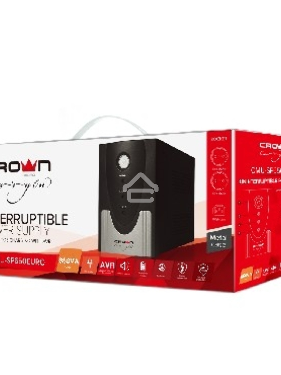 Источник бесперебойного питания CROWN ИБП CMU-SP650EURO {650VA, металл, 1x12V/7AH, розетки 2*EURO+1*IEC bybass} CM000001490