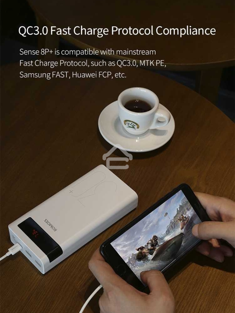 Мобильный аккумулятор Romoss PHP30 Pro (Sense 8P+) Li-Pol 30000mAh 3A+2.1A белый 2xUSB