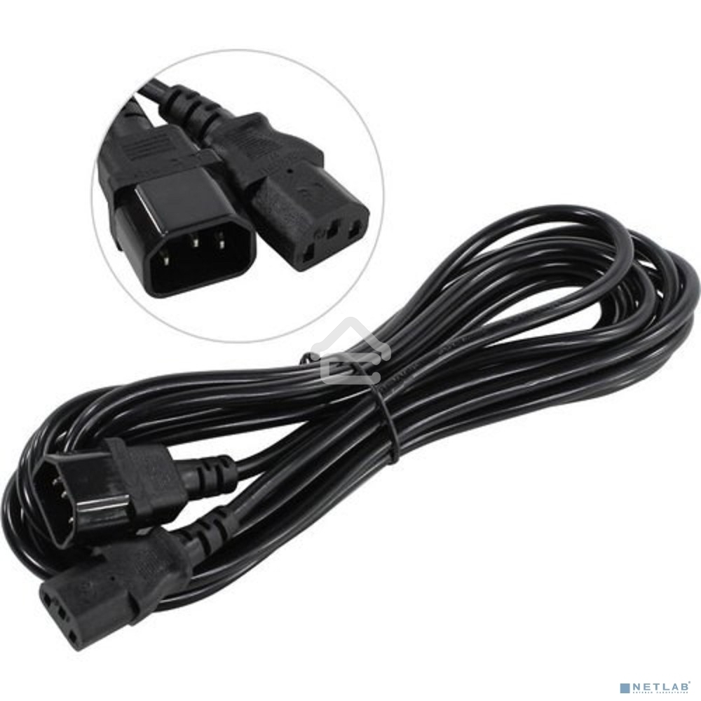 Кабель монитор-компьютер (UPS->уст-во) ExeGate Power EC-5P (С13->С14) VDE-250V-3*1,00-CU, 10A, 5м