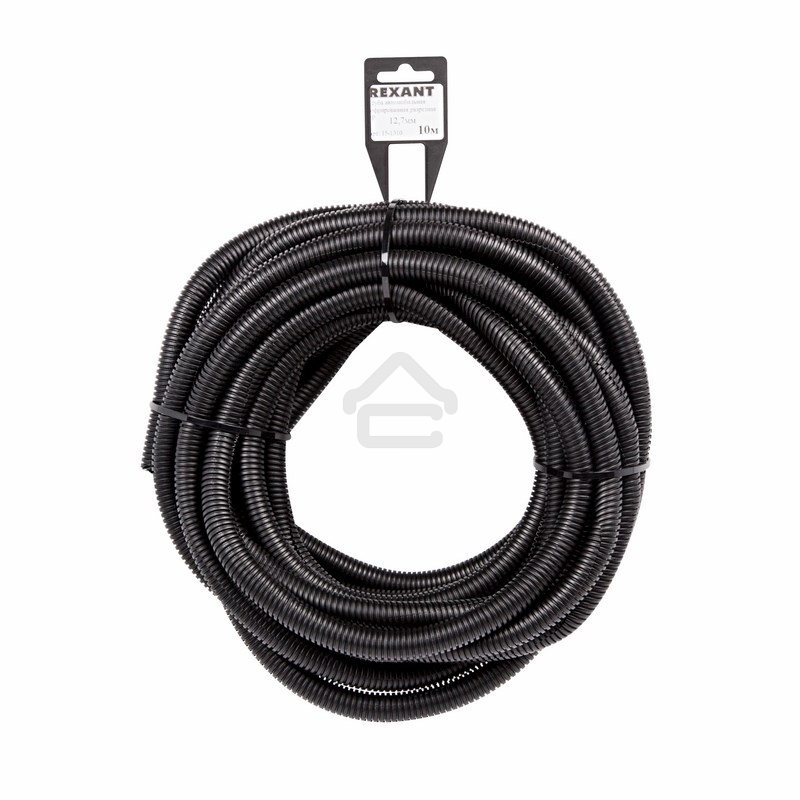 Труба автомобильная гофрированная ПП, Ø12,7 мм, разрезная, бухта 10 м/уп.