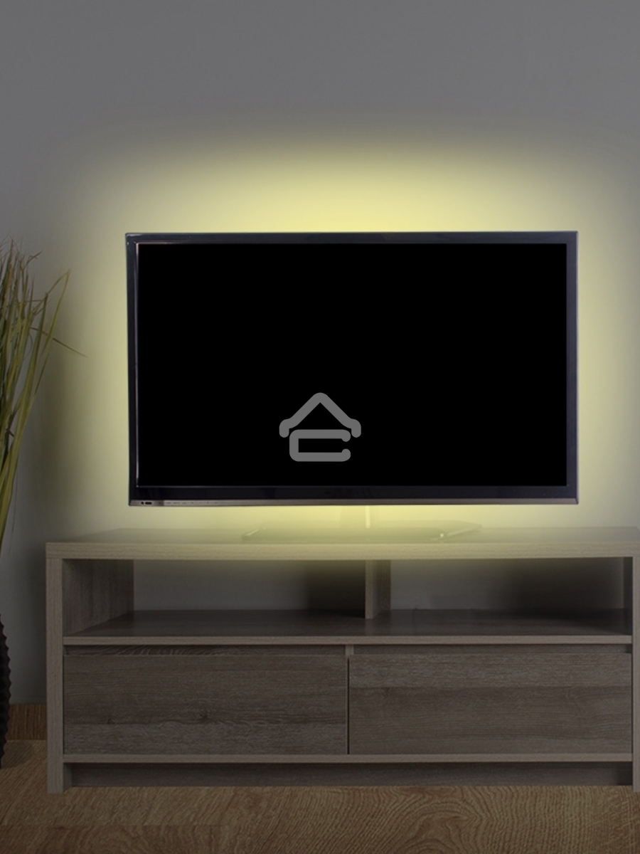 Лента LED с USB коннектором 5 В, 8 мм, IP65, SMD 2835, 60 LED/m, цвет свечения теплый белый (3000 K)