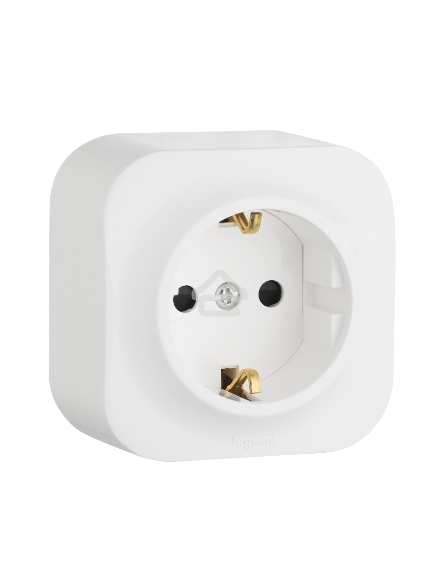 Розетка с заземлением с защитными шторками (Белая) Legrand 782220