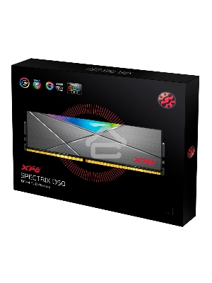 Оперативная память XPG Spectrix D50 RGB, 16GB (2x8GB), DDR4, 3600MHz, CL18, с радиаторами, серый, RGB