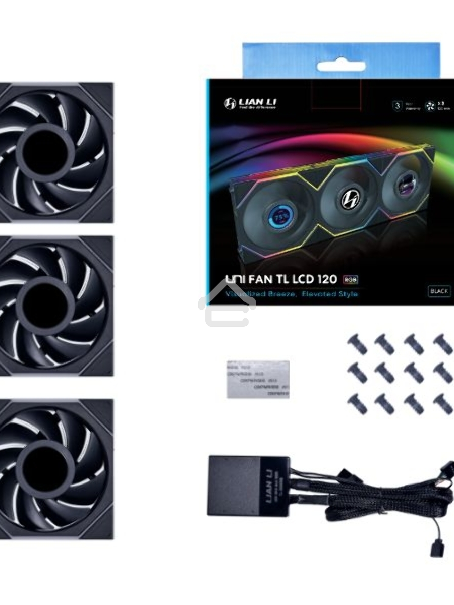 Корпусный вентилятор LIAN LI UNI FAN TL LCD (3pcs) G99.12TLLCD3B.00 черный 120мм 1900rpm 27db 7-pin