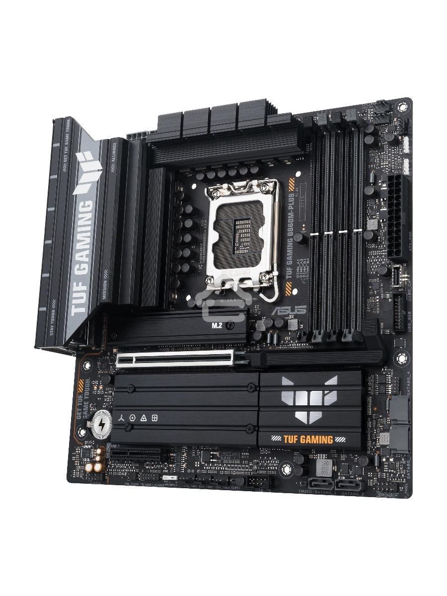 Материнская плата ASUS TUF GAMING B860M-PLUS, LGA 1851, Intel B860, 4xDDR5, 4xSATA, 3xM.2, 1xPCIe 5.0 x16, 1xPCIe x4, 1xUSB-C, 4xUSB-A 3.2 Gen 1, 2xUSB-A 3.2 Gen 2, 1xHDMI, 1xDP, 1x2.5Gb LAN, 7.1, mATX