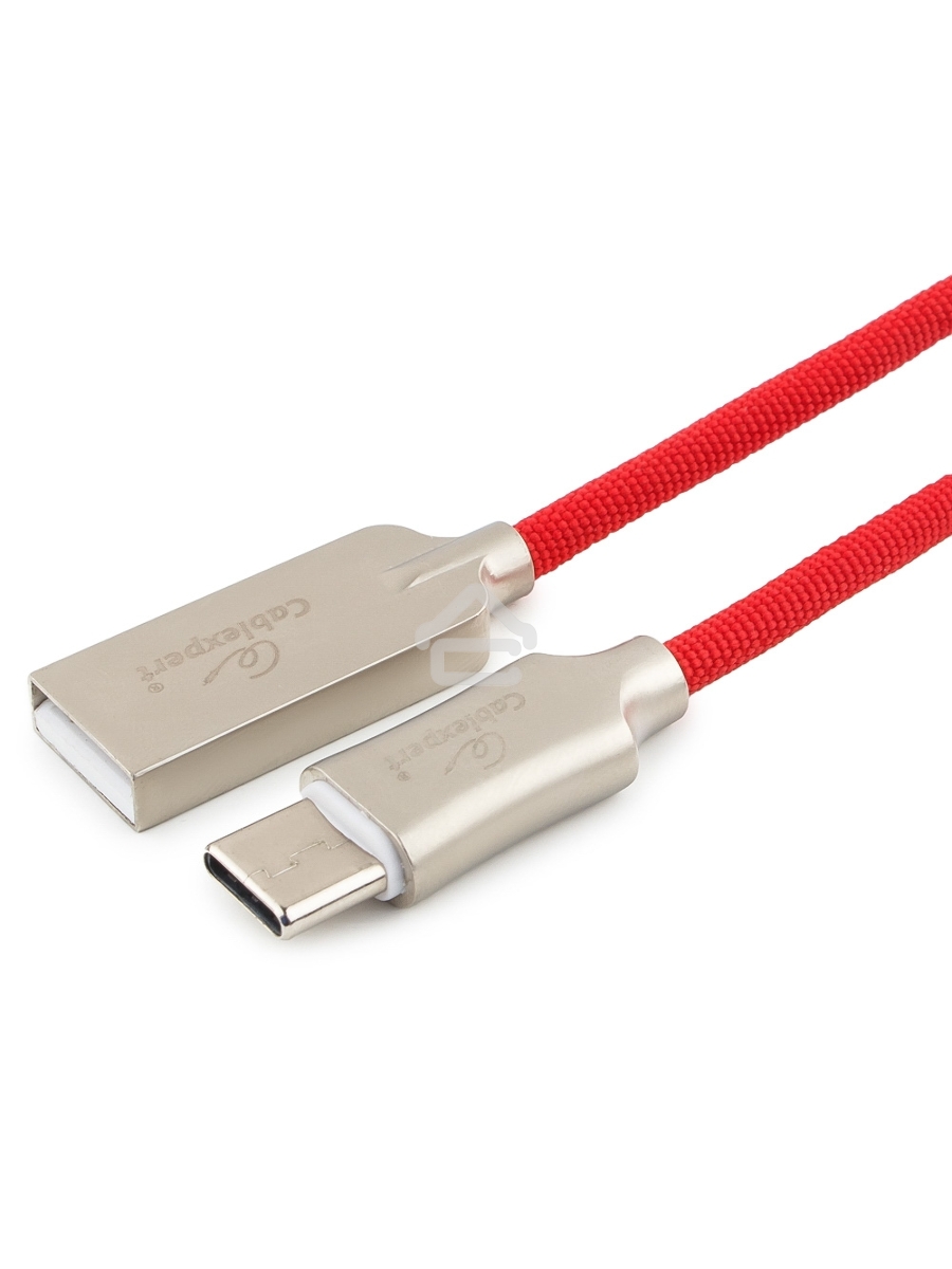 Кабель USB 2.0 Cablexpert CC-P-USBC02R-1M, AM/Type-C, серия Platinum, длина 1м, красный, блистер