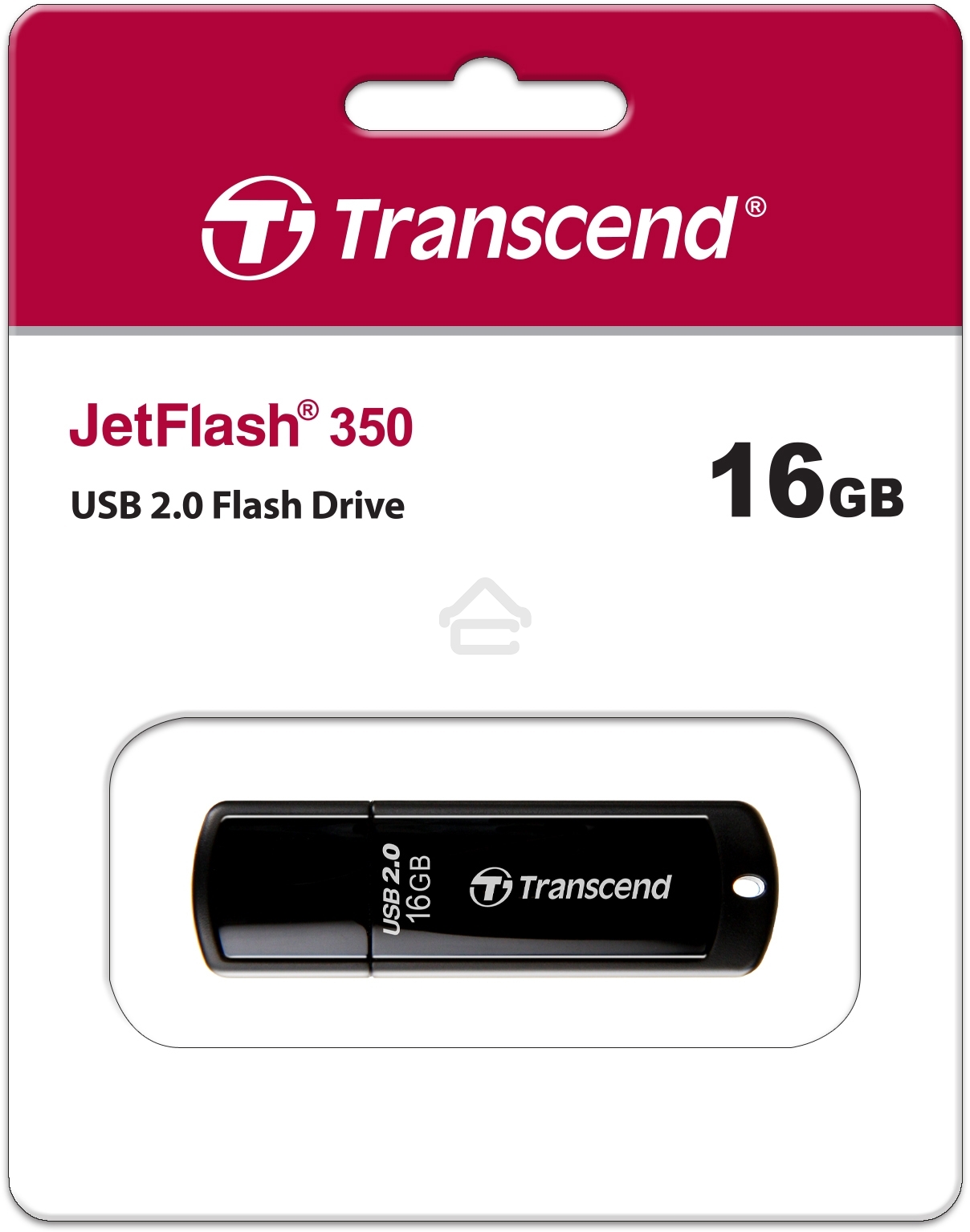 Флешка USB Transcend JetFlash 350 (TS16GJF350), 16Gb, USB 2.0, R/W 15/7, черный