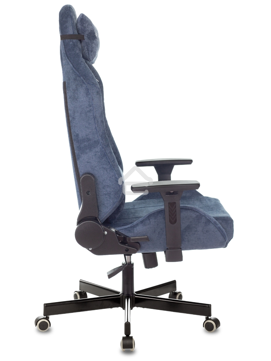 Кресло игровое Knight N1 Fabric синий Light-27 с подголов. крестовина металл