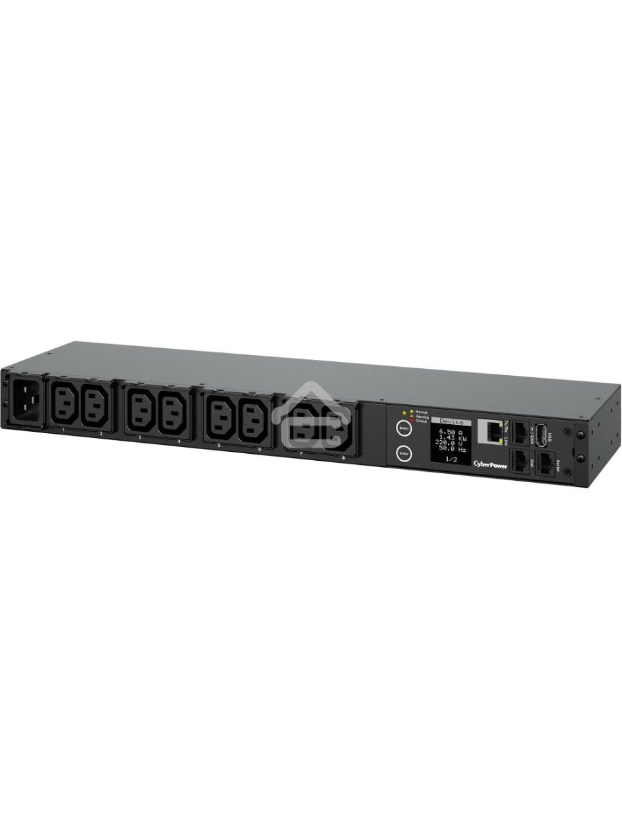 Блок распределения питания CyberPower PDU PDU41005  (PDU20SWHVIEC8FNET) 1U type, 16Amp, plug IEC 320 C20, (8) IEC 320 C13