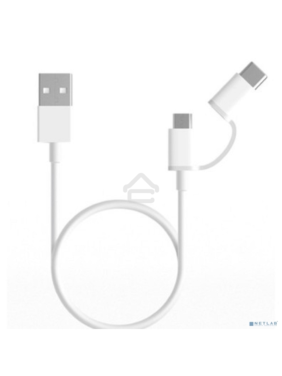 USB-кабель Xiaomi Mi 2-in-1 USB Cable Micro-USB to Type-C  (30cm)