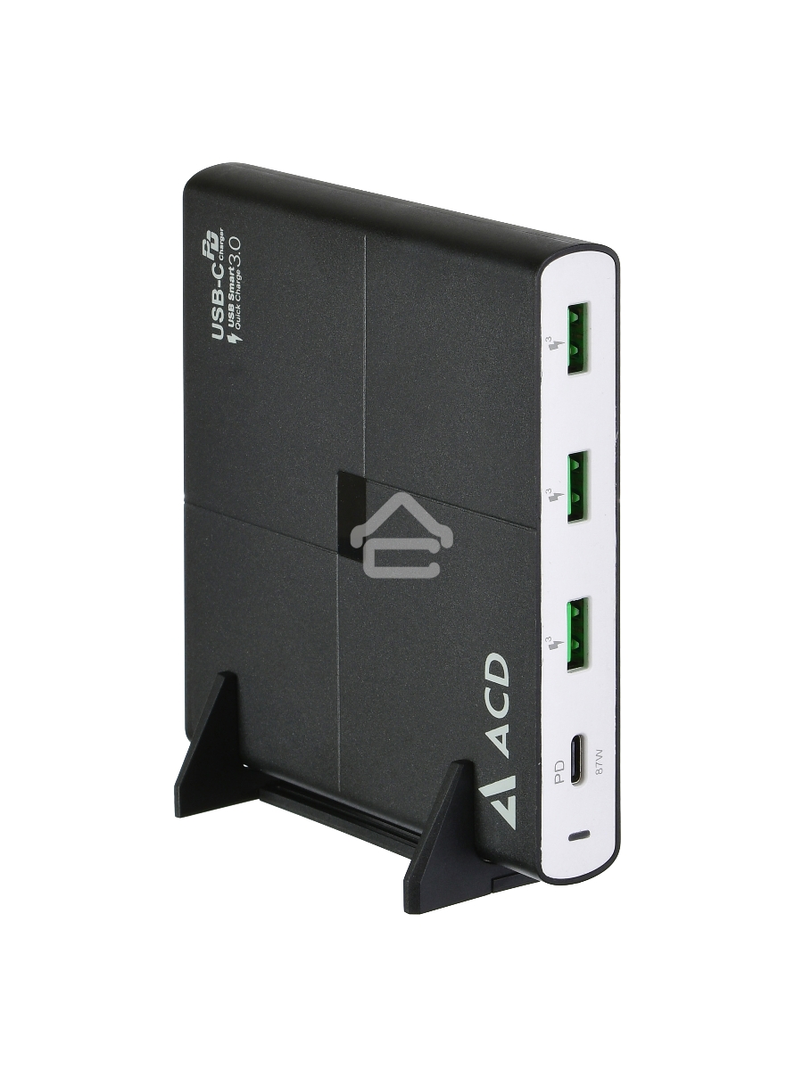 Сетевое зарядное устройство  ACD-P904U-V1B 90Вт, 4xUSB 1PD+3QC, 3.6~20В/4.35А(max) RTL