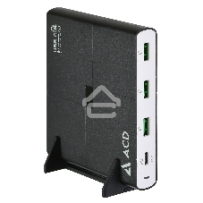 Сетевое зарядное устройство ACD-P904U-V1B 90Вт, 4xUSB 1PD+3QC, 3.6~20В/4.35А(max) RTL