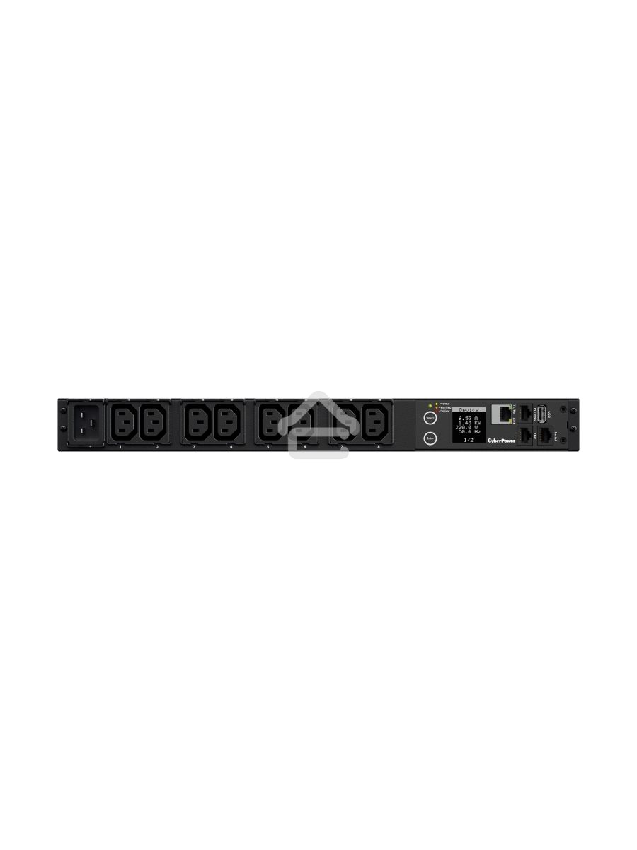 Блок распределения питания CyberPower PDU PDU41005  (PDU20SWHVIEC8FNET) 1U type, 16Amp, plug IEC 320 C20, (8) IEC 320 C13