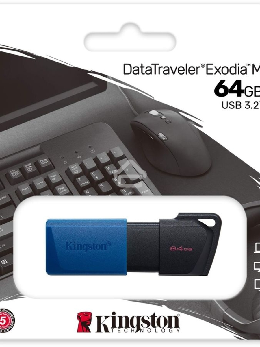 Флеш диск Kingston 64Gb DataTraveler Exodia M DTXM/64GB USB3.0 черный/синий