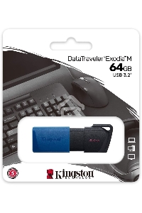 Флеш диск Kingston 64Gb DataTraveler Exodia M DTXM/64GB USB3.0 черный/синий