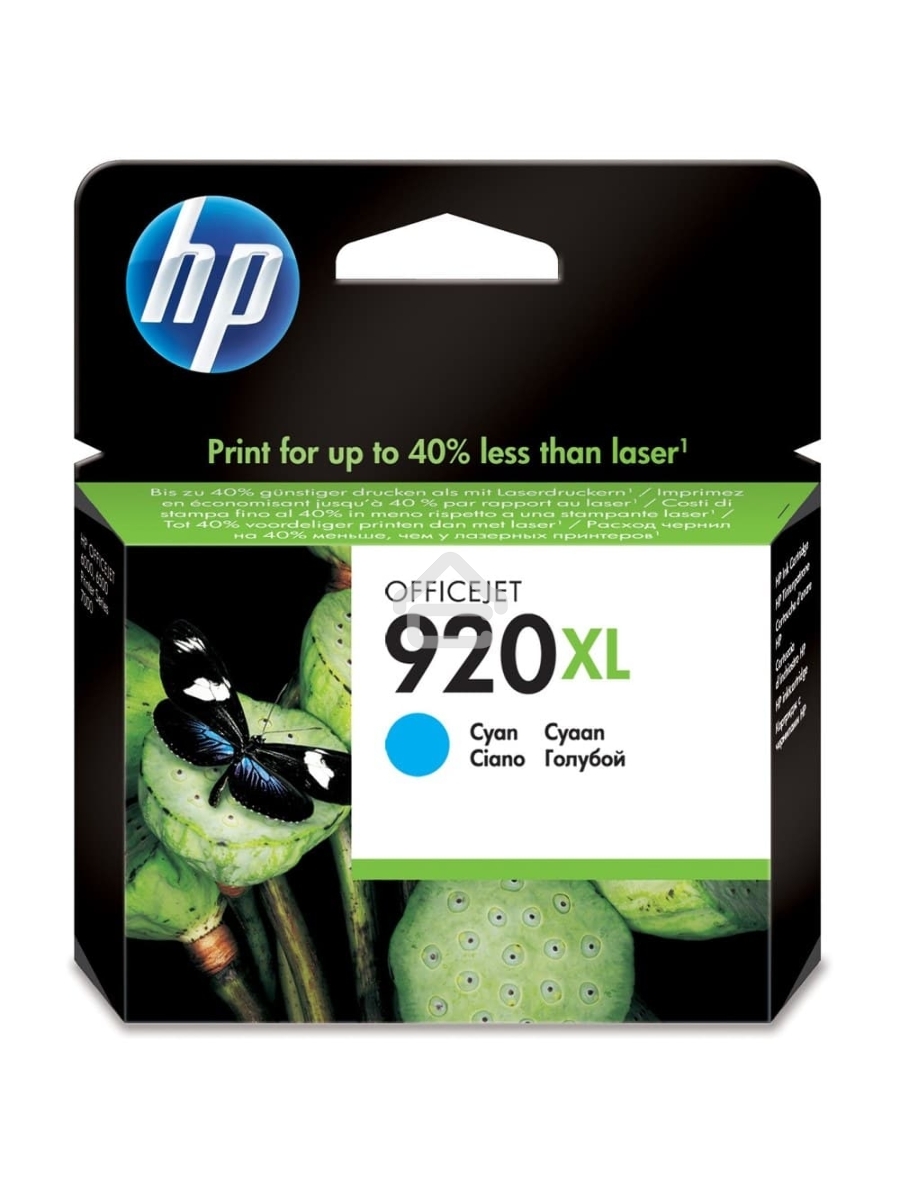 Картридж струйный HP 920XL CD972AE голубой для HP OJ 6000/6500