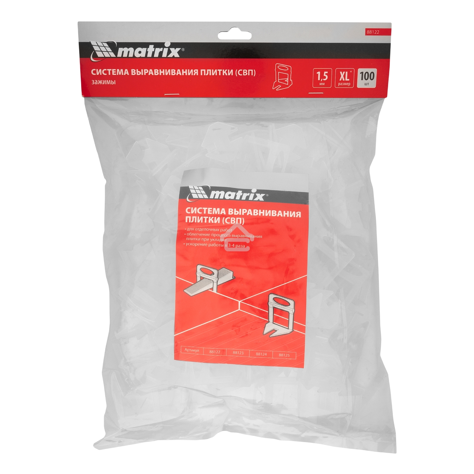 Зажим для системы выравнивания плитки Matrix СВП Ворота XL, 100 шт. в пакете