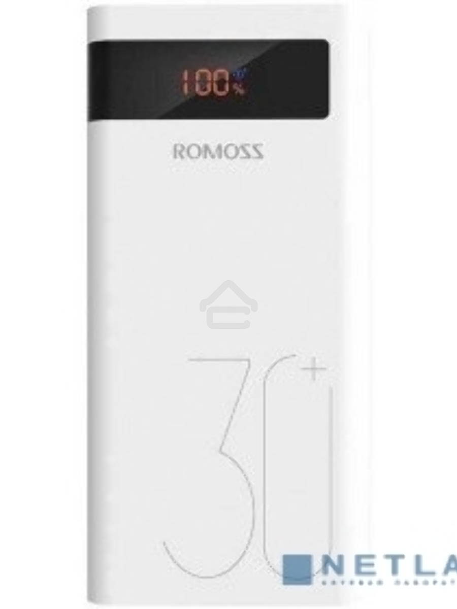 Мобильный аккумулятор Romoss PHP30 Pro (Sense 8P+) Li-Pol 30000mAh 3A+2.1A белый 2xUSB
