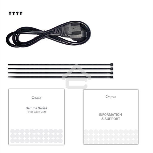 Блок питания 650W Ocypus Gaммa P650 BK (ATX, 80 PLUS, APFC, 20+4 pin, 120мм fan, PCI-E 6+2Px4, 6xSATA) (Gaммa-P650-W1HDBK024X-EU)