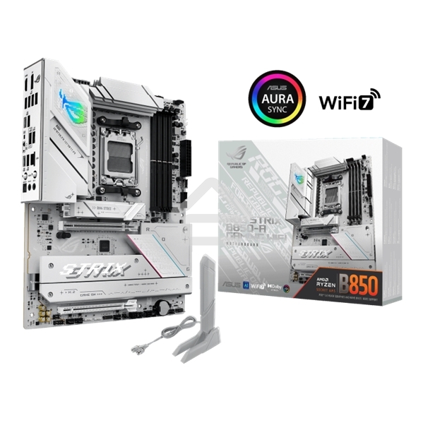 Материнская плата ASUS ROG STRIX B850-A GAMING WIFI, AM5, AMD B850, 4xDDR5, 2xSATA, 4xM.2, 1xPCIe 5.0 x16, 1xPCIe 4.0 x16, 1xPCIe x4, 1xDP, 1xHDMI, 1x2.5Gb LAN, 1xUSB-C 20Gbps, 1xUSB-C 10Gbps, 2xUSB-A 10Gbps, 4xUSB 5Gbps, 2xUSB-A 2.0, 3x3.5 мм, 7.1, ATX