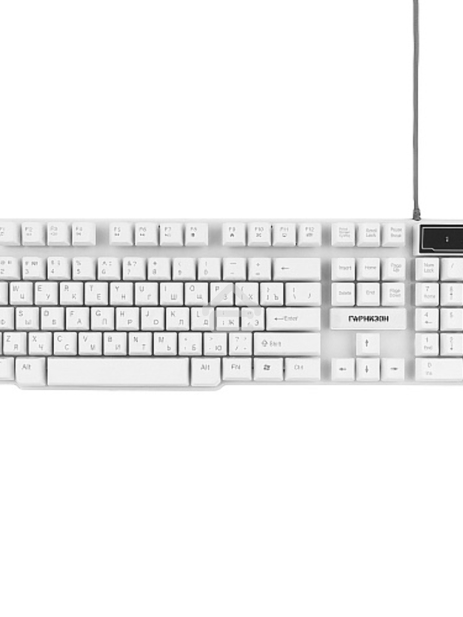 Клавиатура Гарнизон GK-200, USB, белый, механизированные клавиши