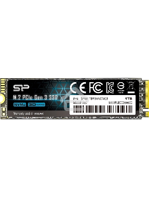 Накопитель SSD Silicon Power P34A60, 1Tb, PCIe 3.0 x4, M.2 2280, NVMe, R/W 2200/1600