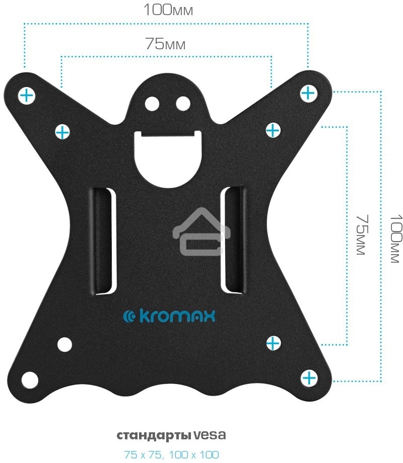 Кронштейн для монитора Kromax CASPER-507 черный 4 шт/уп. 10