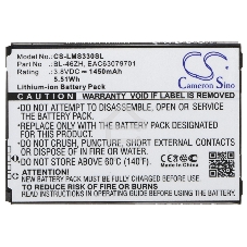 Аккумулятор CameronSinoCS-LMS330SL BL-46ZH для LG AS330, AS3753.8V / 1450mAh / 5.51Wh