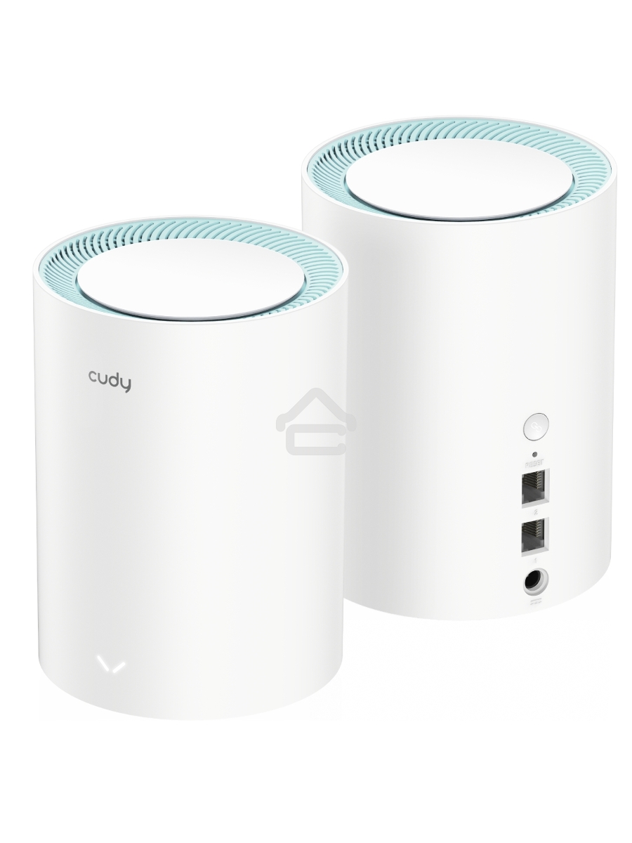 Бесшовный Mesh роутер Cudy M1300 (M1300 2-PACK) AC1200 10/100/1000BASE-TX/Wi-Fi белый (упак.:2шт)