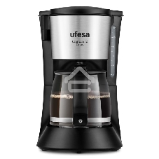 Кофеварка капельная Ufesa CG7125 Capriccio 12 DelUX черный/серебристый, исп. кофе - молотый, 1.2 л, 680 Вт.