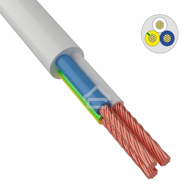 Провод соединительный ПВС 3x2,5 мм² 100 м черный ГОСТ 7399-97