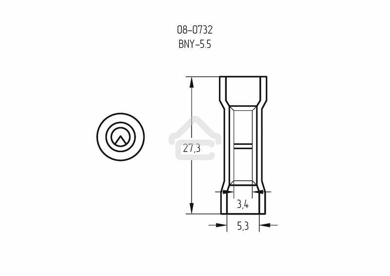 Соединительная гильза изолированная L-27.3 мм нейлон 4-6 мм² (ГСИ(н) 6.0/ГСИ-н 4,0-6,0) желтая Rexant