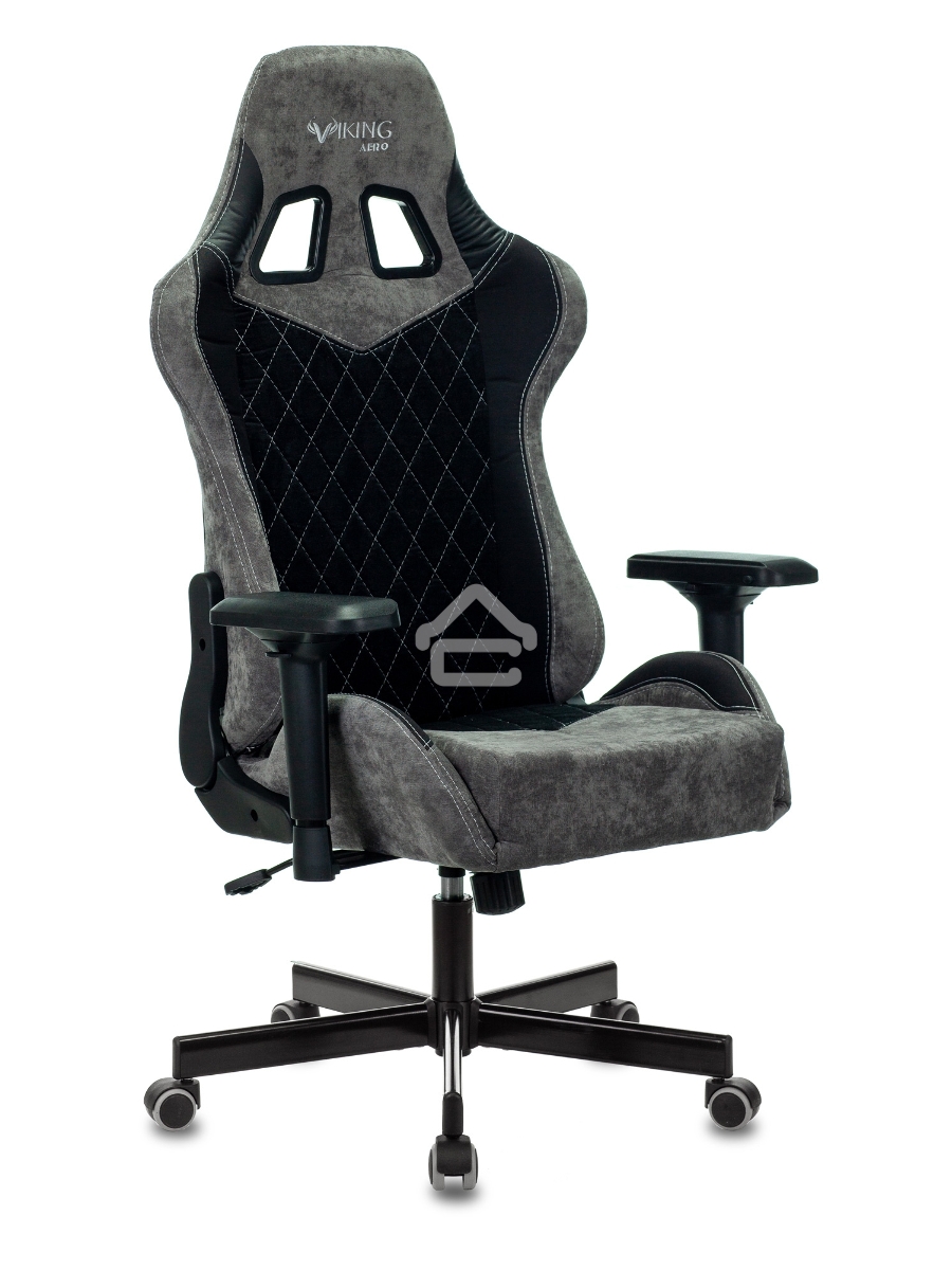 Кресло игровое Бюрократ VIKING 7 KNIGHT B FABRIC черный текстиль/эко.кожа крестовина металл/пластик